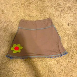Cute summer brown skirt with flower